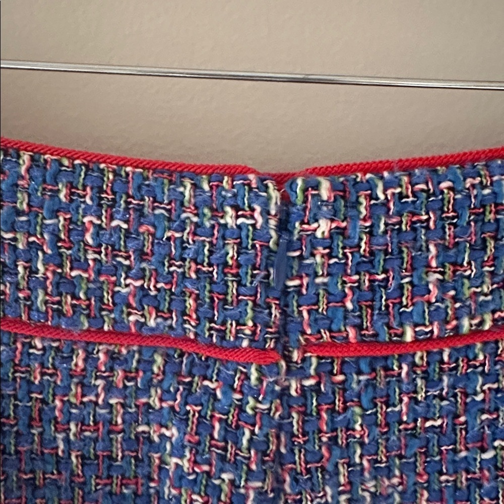J Crew Womens Fluted Skirt in Blue Autumn Tweed Sz 6 Preppy Classic Chic Office - Picture 8 of 11